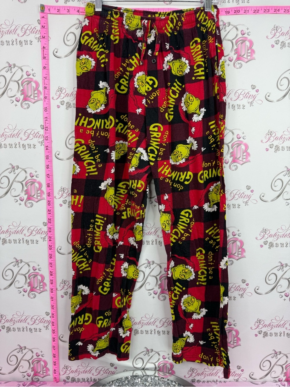 The Grinch Red Plaid  Pajama Pants